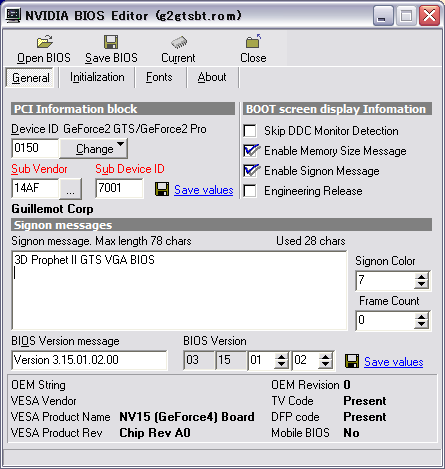 modify vendor id and signon message [NVIDIA BIOS Editor]